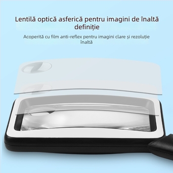 Lupa de citit portabilă cu alimentare USB, 4x mărire, pătrată, 20 LED-uri, model 1311