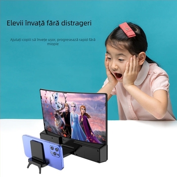 Suport de birou pentru telefon L15 cu lentilă ABS+acril, compatibil universal, utilizare pe birou