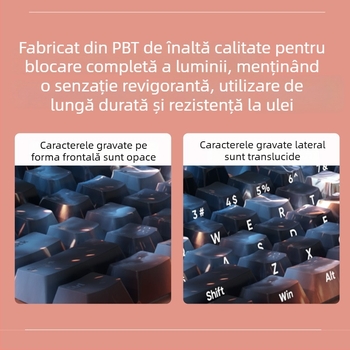 Set capace PBT Heat Sublimation pentru keyboard mecanic - 127 taste, iluminare RGB, compatibilitate universală, compatibil cu Blue Switch