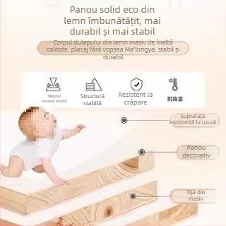 Noptieră din lemn masiv, design modern minimalist, spațiu de depozitare în compartiment, necesită montarea picioarelor