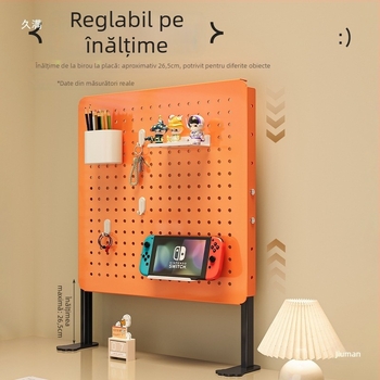 Raft de depozitare cu tablă perforată, montaj fără găuri, design vertical pentru biroul studențesc