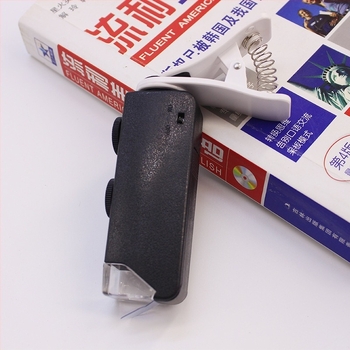 Lupă de mărire portabilă cu clips pentru telefon, mărire 60-100×, pentru identificarea bijuteriilor și a antichităților.