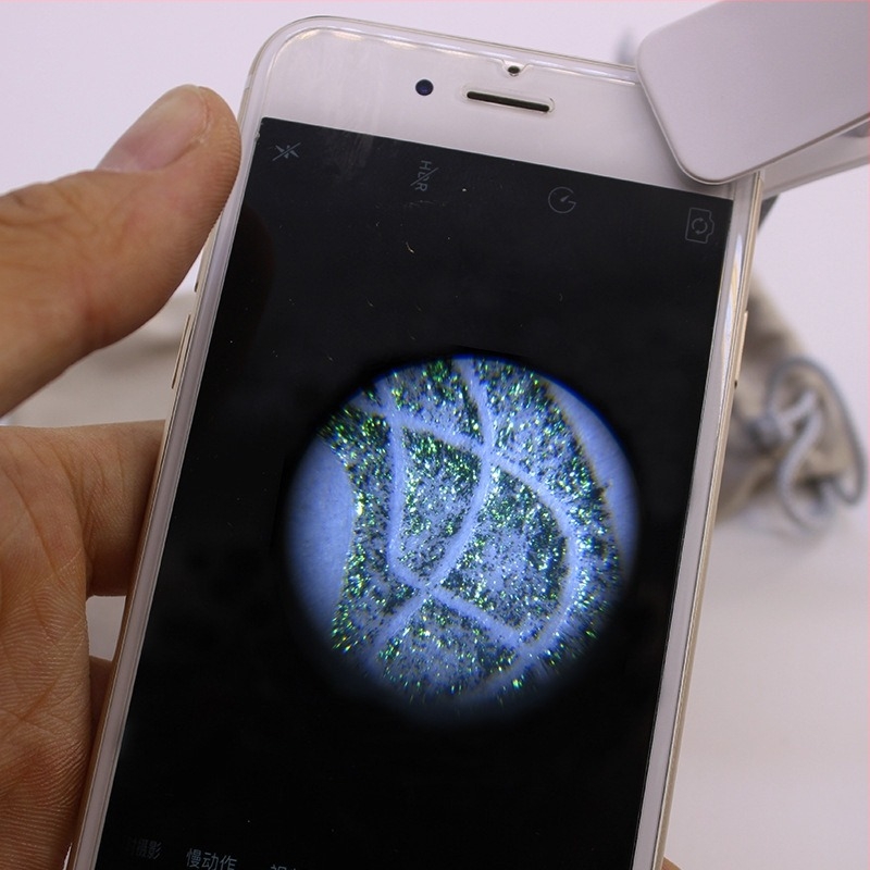 Lupă de mărire portabilă cu clips pentru telefon, mărire 60-100×, pentru identificarea bijuteriilor și a antichităților.