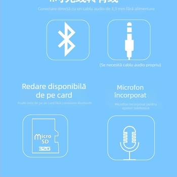 Căști Bluetooth pentru cap, design triunghiular pliabil, stereo, Bluetooth 5.0, rază de 10 m