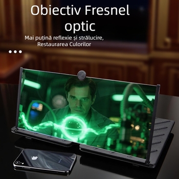 Lupă de mărire pentru ecranul telefonului, 20 inch, cu lentilă Finel, pentru vizionarea dramelor și filmelor