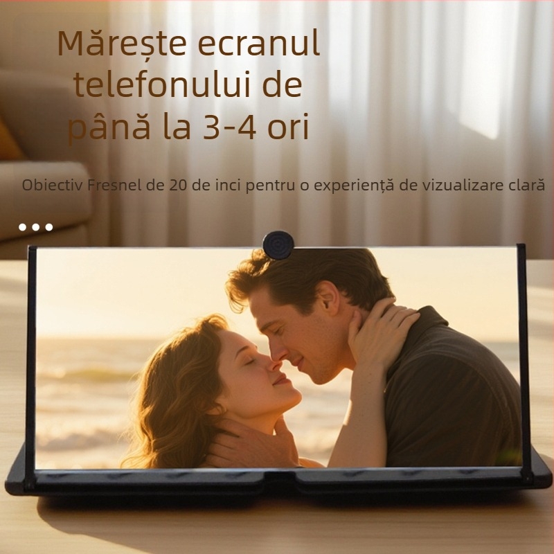Lupă de mărire pentru ecranul telefonului, 20 inch, cu lentilă Finel, pentru vizionarea dramelor și filmelor