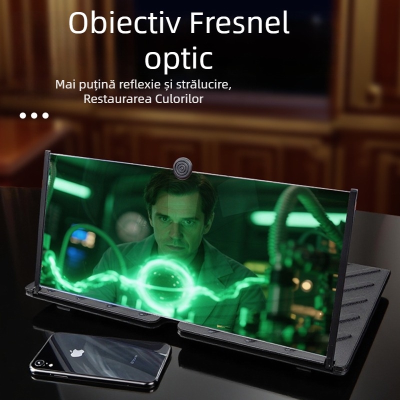 Lupă de mărire pentru ecranul telefonului, 20 inch, cu lentilă Finel, pentru vizionarea dramelor și filmelor