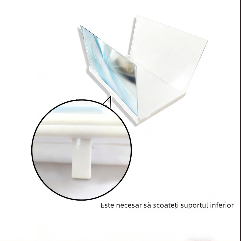 Lupa de ecran pentru telefon cu suport de proiecție, lupă 3D HD, ultra-subțire, mărire 1–2x, distanță de vizionare 1–3 m