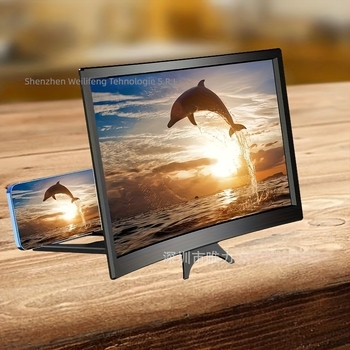 Suport de amplificare a ecranului pentru telefon, cu ecran curbat, design 3D creativ, model T6, bază de birou multifuncțional, din plastic