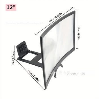 Suport de amplificare a ecranului pentru telefon, cu ecran curbat, design 3D creativ, model T6, bază de birou multifuncțional, din plastic