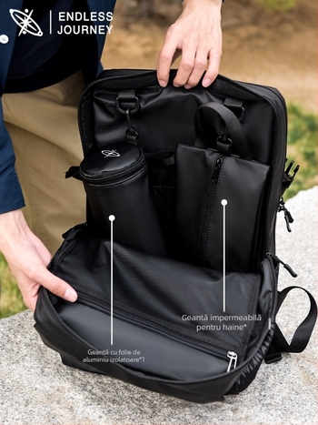 Rucsac de călătorie unisex 36-55L, impermeabil, pentru laptop 16 inch, Oxford