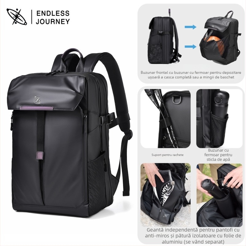 Rucsac de călătorie unisex 36-55L, impermeabil, pentru laptop 16 inch, Oxford