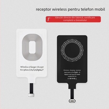 Receptor Type-C de încărcare wireless cu patch de bobină senzor, universal, AFC, 5W, 1A ieșire, încărcare directă