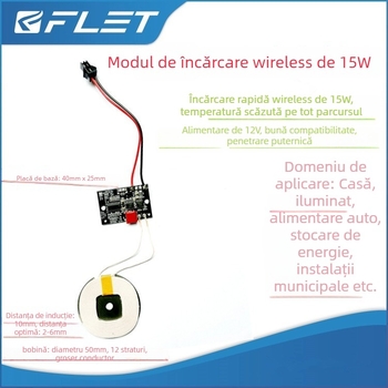 Modul PCB pentru încărcător wireless MagSafe FL-Q5 - 15W, intrare 12V, QC3.0 încărcare rapidă