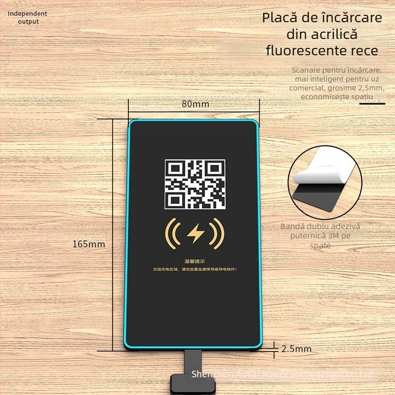 Încărcător wireless de birou cu partajare QR - 22.5W ieșire, 24W putere totală, QC3.0 încărcare rapidă