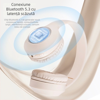 Căști Bluetooth pentru gaming M3 cu lumină de respirație, fără fir/pe fir, sunet stereo bilateral, Bluetooth 5.3, rază de 10 m