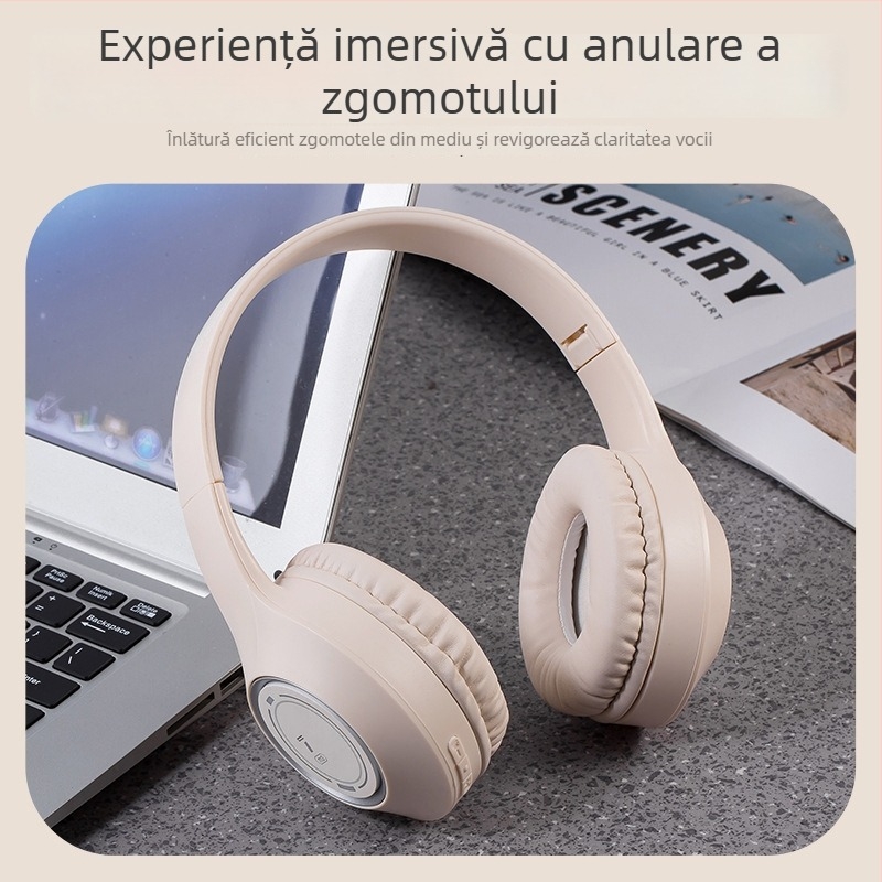 Căști Bluetooth pentru gaming M3 cu lumină de respirație, fără fir/pe fir, sunet stereo bilateral, Bluetooth 5.3, rază de 10 m