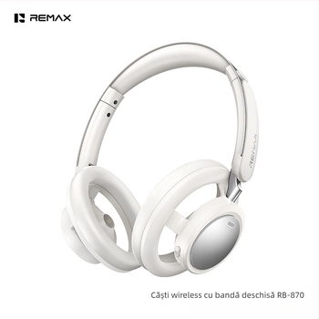 Remax căști wireless pentru cap cu reducere ENC a zgomotului, Bluetooth 6.0, rază de 10 m, sunet stereo, autonomie peste 8 ore