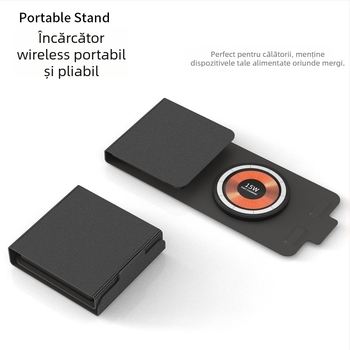 Încărcător wireless 3-în-1 pentru birou, pliabil, design transparent, 15W încărcare rapidă, încărcare magnetică, afișaj digital, model T01