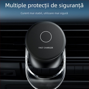 Încărcător auto fără fir MagSafe 15W cu suport magnetic pentru telefon și suport de navigație, încărcare rapidă QC3.0