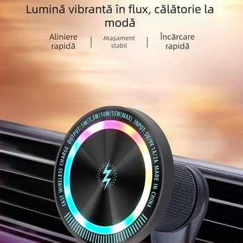 Încărcător wireless magnetic pentru mașină 15W, încărcare rapidă, Qi compatibil, universal, ieșire 5V/2A, 9V/2A, 12V/1.5A