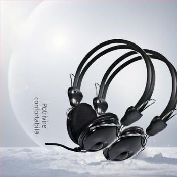 Headset cu fir pentru PC, pentru e-sports, stil retro, mufa 3.5 mm, cablu de 1.8 m, fara microfon