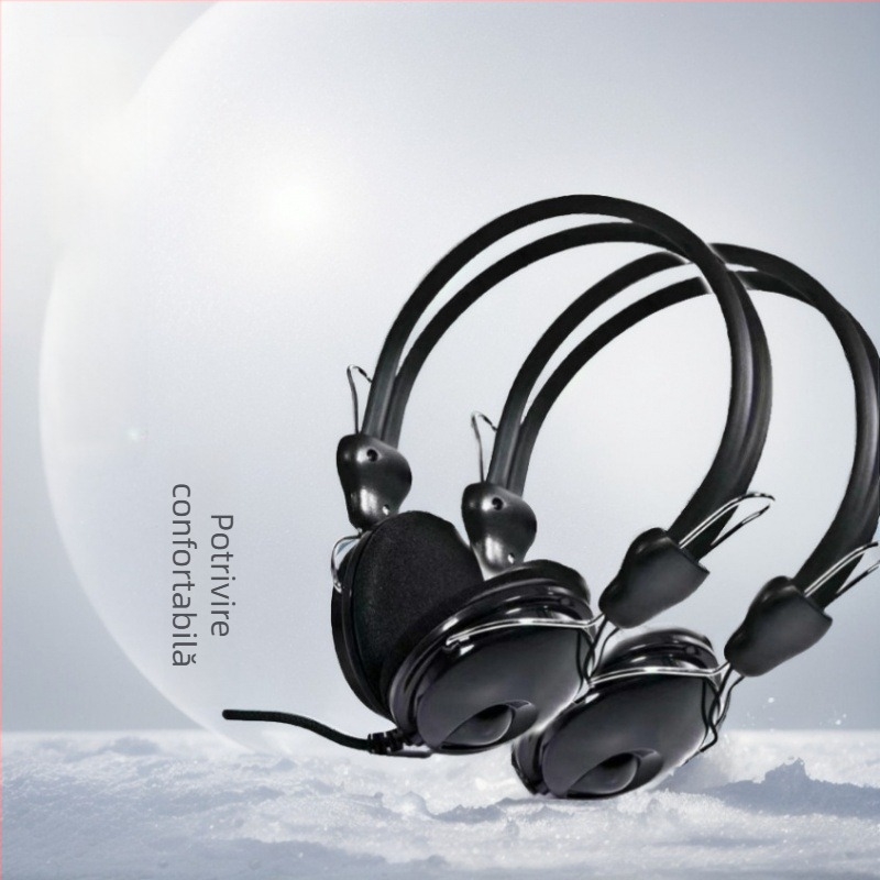 Headset cu fir pentru PC, pentru e-sports, stil retro, mufa 3.5 mm, cablu de 1.8 m, fara microfon