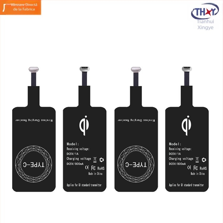 Receiver de încărcare wireless - autocolant posterior pentru telefoane, 10W maxim, QC3.0, compatibil Type-C/Android/iPhone, încărcare magnetică, afișaj digital, FCC certificat