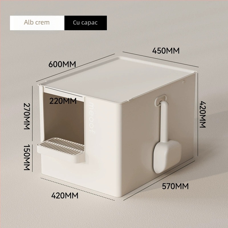 Cutie de nisip pentru pisici, design deschis semiînchis | Material PP | Coduri 25g0128m/25g0130m | Pentru pisici