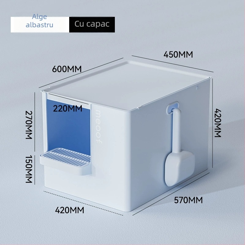 Cutie de nisip pentru pisici, design deschis semiînchis | Material PP | Coduri 25g0128m/25g0130m | Pentru pisici