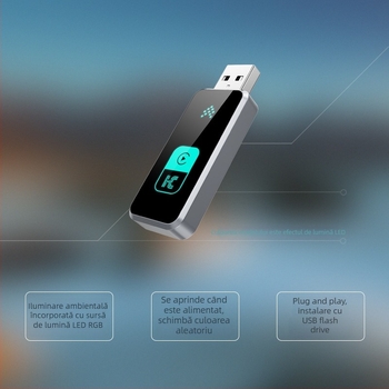 Modul de interconectare 2‑în‑1 pentru sistemul Android în CarPlay wireless și Huawei HiCar; model Z6-ad; interfață USB; greutate 50 g; carcasă electroplacată