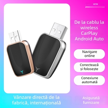 Adaptor CarPlay wireless modul PM-KPL075, procesor octa-core, 2GB RAM, 16GB stocare, interfață USB-C