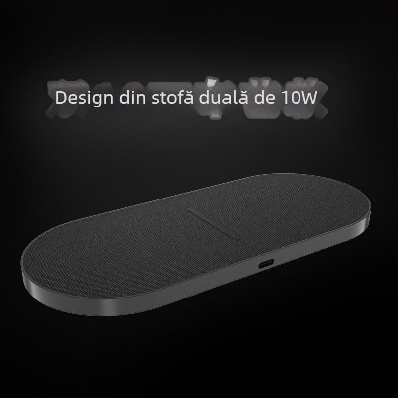 Încărcător wireless de birou pentru două dispozitive, încărcare duală, 20W total, 10W pe dispozitiv, 3A, Quick Charge