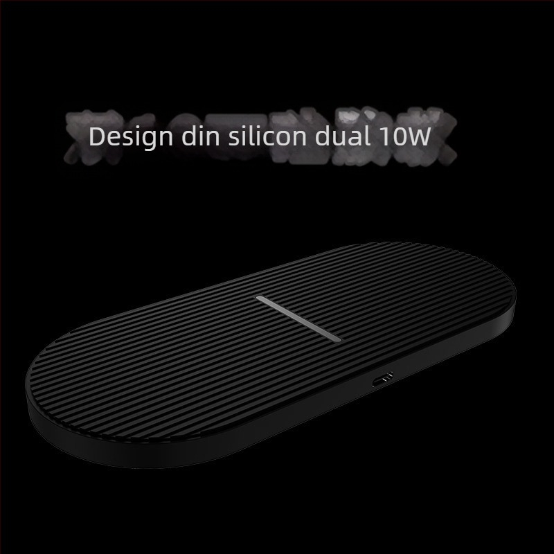 Încărcător wireless de birou pentru două dispozitive, încărcare duală, 20W total, 10W pe dispozitiv, 3A, Quick Charge