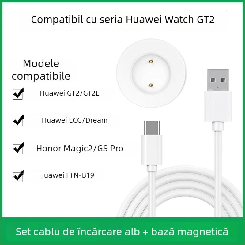 Încărcător wireless pentru Huawei Watch GT2 cu suport magnetic PD – 5W, 1A, încărcare rapidă