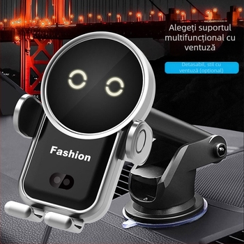Încărcător auto wireless cu suport pentru telefon și clip de ventilație, 15W încărcare rapidă, senzor automat, compatibil S20