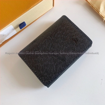 Portofel pentru monede din piele naturală pentru femei – model în carouri, căptușeală din piele de vacă