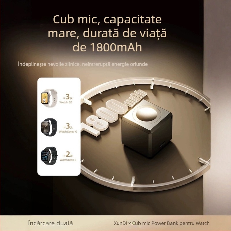 Încărcător magnetic fără fir pentru Apple Watch S1098 – Power Bank portabil 5W QC 2.0 1.2A