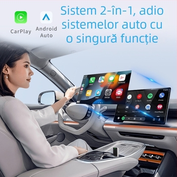 Adaptor CarPlay wireless pentru mașină – modelul B17P, procesor dual-core, Android OS, interfață USB, carcasă din aluminiu de aviație