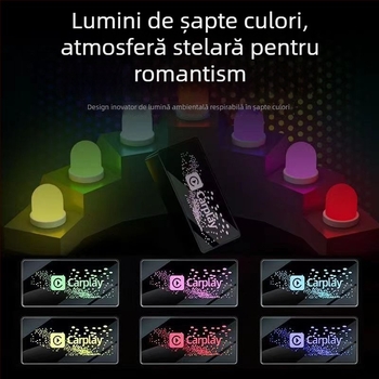 Adaptor CarPlay C8, procesor Quad-Core, 1GB RAM, interfață USB, pentru conectare CarPlay originală de la cablu la wireless