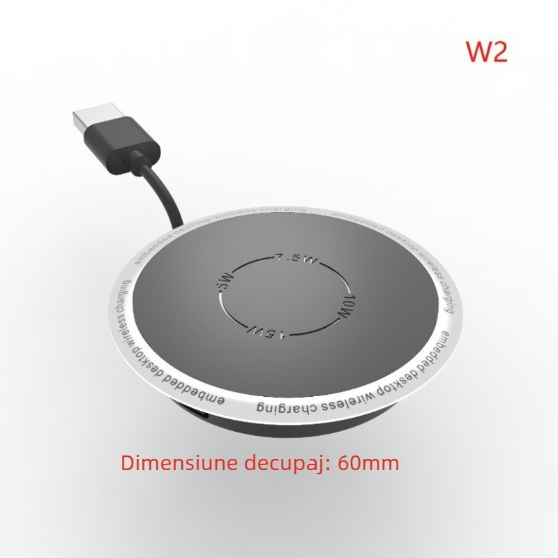 Încărcător wireless încorporat pentru baterii externe – 15W încărcare rapidă, QC3.0, intrare 12V, ieșire 1.5A