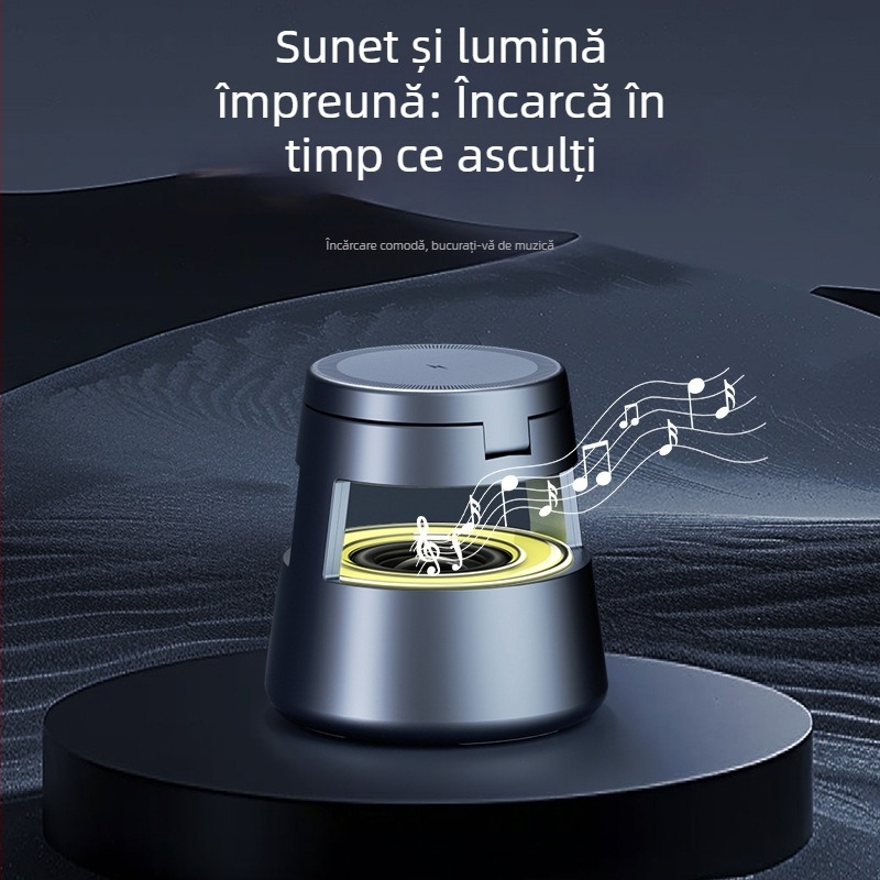 Încărcător fără fir magnetic 5 în 1 pentru iPhone, căști, ceas, difuzor Bluetooth și lampă de noapte – ieșire telefon până la 15W, 3W pentru căști/ceas, 21W în total, QC 3.0