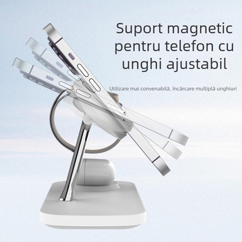 Încărcător wireless magnetic 3 în 1 pentru iPhone 15, încărcare rapidă, PD, 15W maxim, 25W total, compatibil cu dispozitive Samsung și ceasuri inteligente