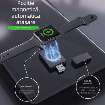 Încărcător Magnetic Wireless pentru Apple Watch, Încărcare rapidă iWatch, 2.5W ieșire, 0.25A