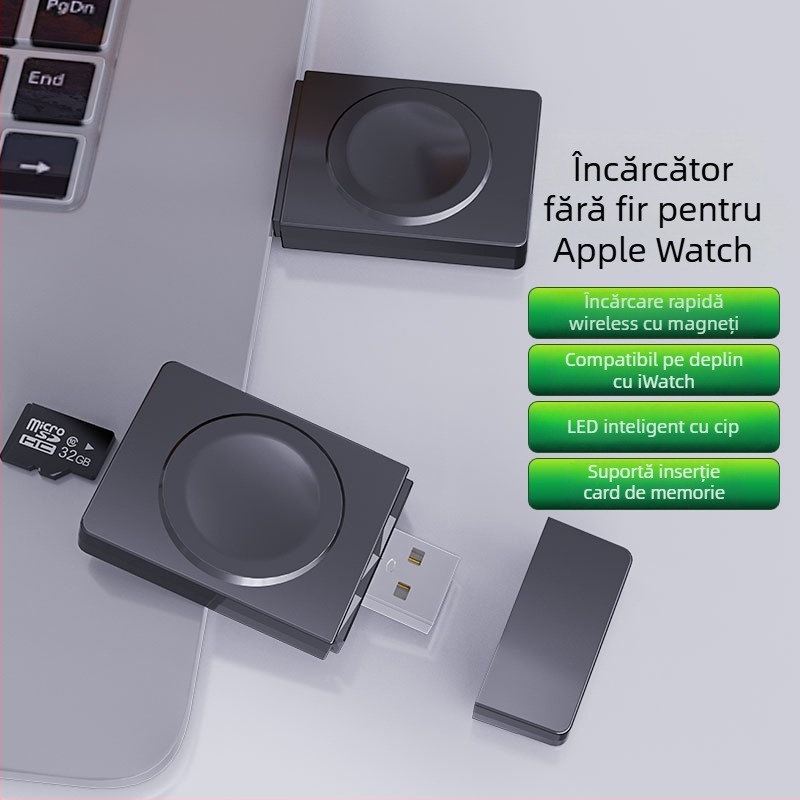 Încărcător Magnetic Wireless pentru Apple Watch, Încărcare rapidă iWatch, 2.5W ieșire, 0.25A