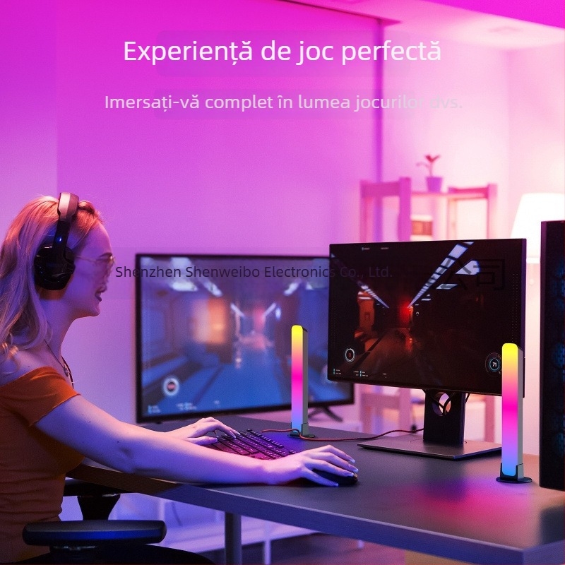 Lumină ambientală pentru mașină RGB LED cu control vocal și mod ritm muzical, alimentare USB 5V, întrerupător cu buton