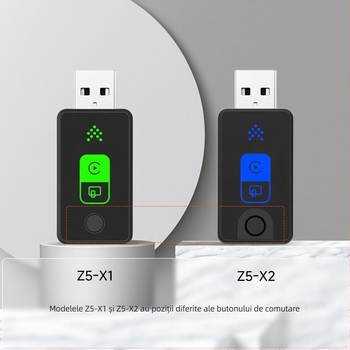 Smart deer Z-5 Adaptor wireless CarPlay/Android Auto pentru mașină, interfață USB, rezoluție adaptivă, carcasă din plastic, compatibil cu vehicule ce suportă CarPlay/Android Auto prin cablu