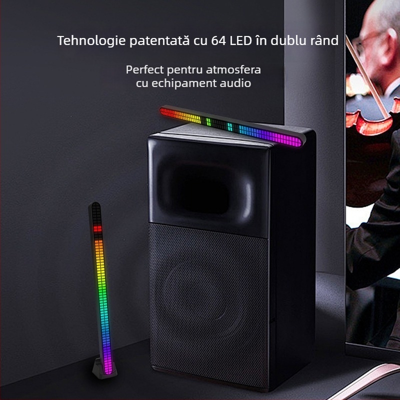 Iluminare ambientală RGB pentru interiorul mașinii - alimentare USB, durabilitate duală de 64 biți, iluminare ritmică, opțiuni flexibile de montaj