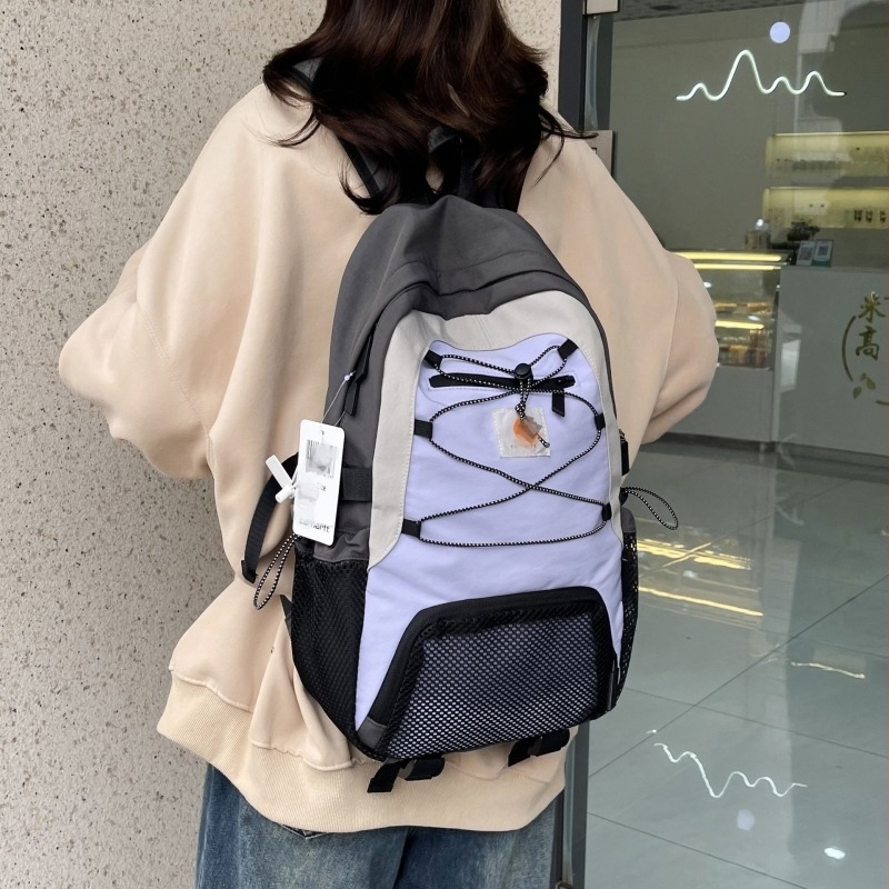 Rucsac cu șnur din nylon – 20–35 L, compatibil cu laptop 11 inch, curele cu pernă de aer, capacitate extensibilă