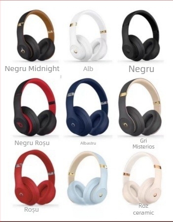 Căști Bluetooth Studio3 fără fir pentru ingineri de înregistrare, stil sport, cu bandă pentru cap, Bluetooth 5.0, rază 10 m, sunet stereo, autonomie 4–8 ore